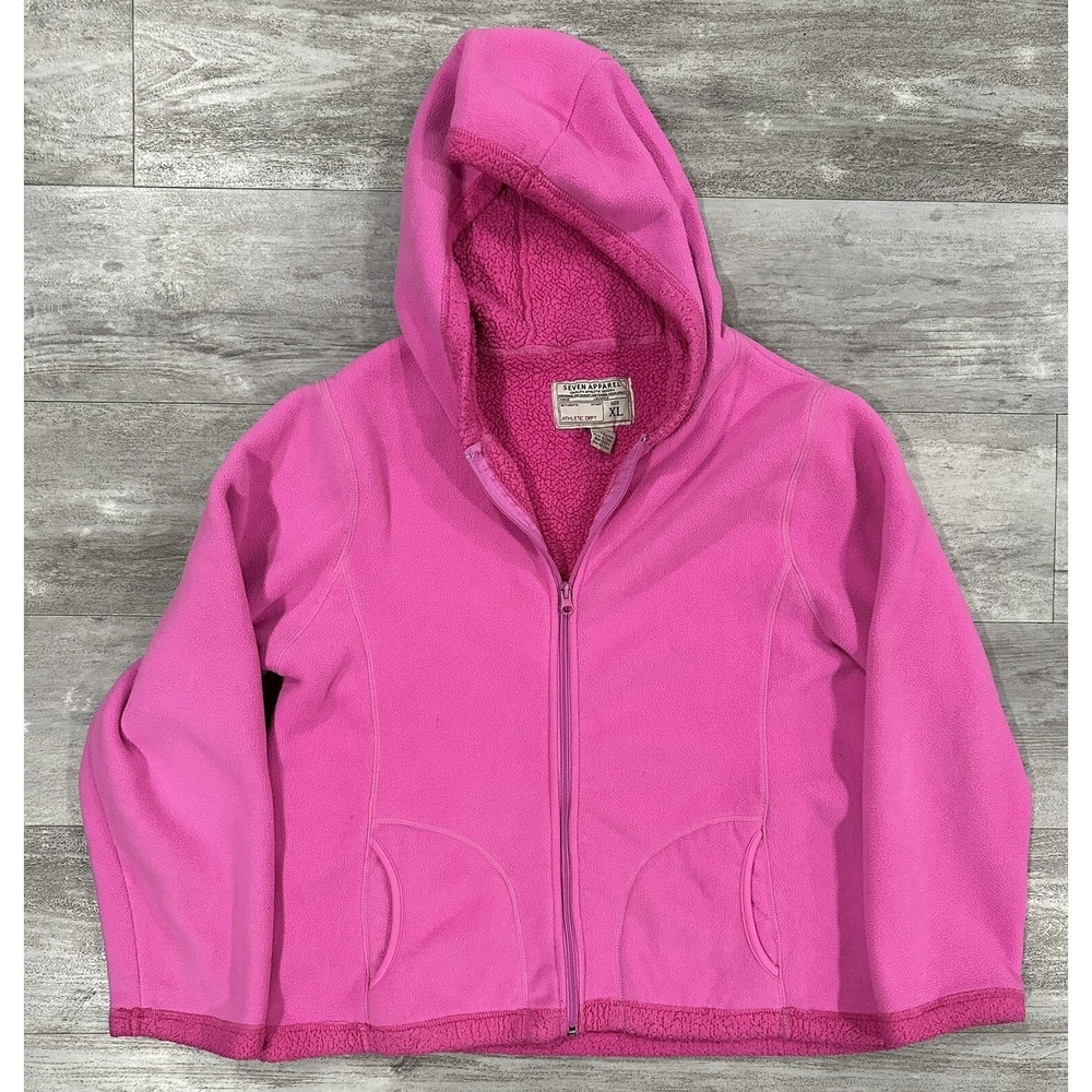 Seven Apparel Women's Zip Up Hoodie Sherpa Lined Warm Size XL Great Condition